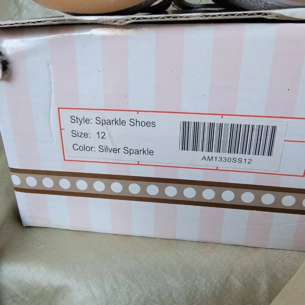 Wee Squeak Silver Sparkle Mary Janes Size 12